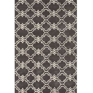 Gray Hand-Tufted Wool Traditional Moroccan Rug, 5' x 8'